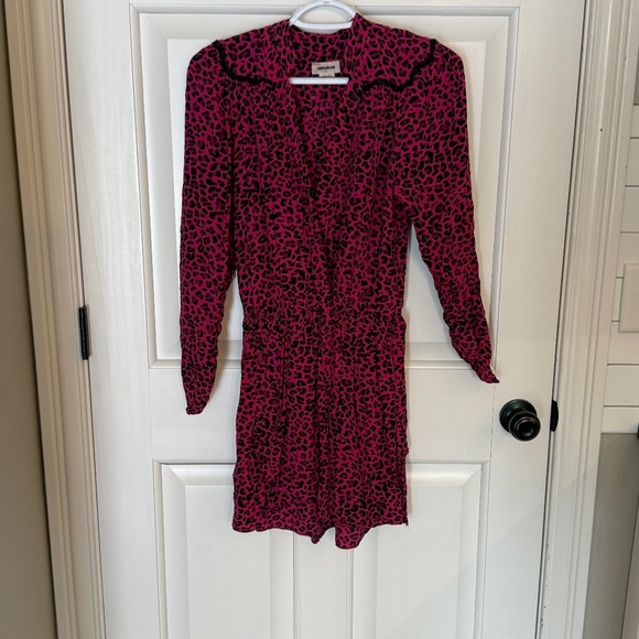 Zadig & Voltaire add to hearts Leopard Reveal Dress pink fuchsia 31714 - Picture 4 of 12